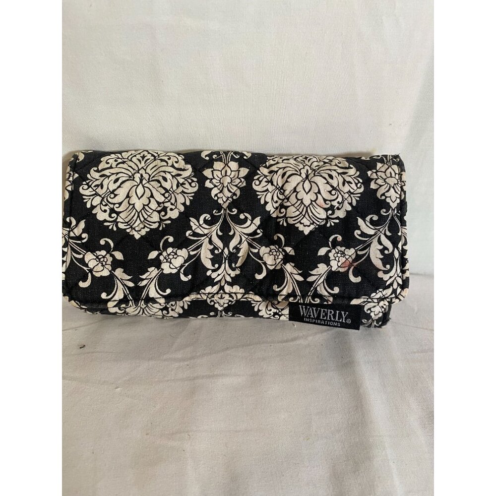 Waverly Inspirations Black & White Floral Tri-Fold Wallet
